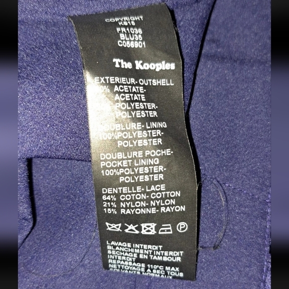 The Kooples Blue Dress Women's Size Small Strapless Lace Inserts Mini B20#11 - Picture 6 of 9